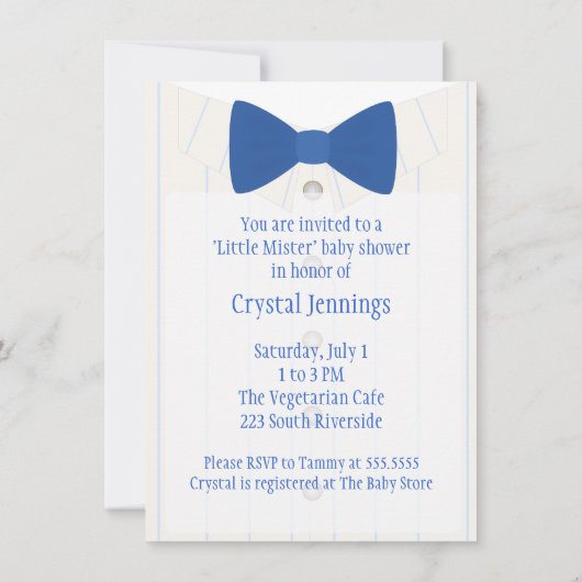 Kleine Einladung Herr-Babyparty (Rückseite)