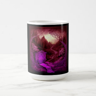 Kleine einzigartige Hütte entlang eines Bachlaufs Kaffeetasse