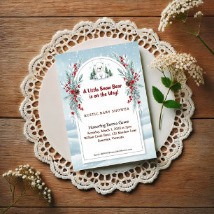Kleine Eisbär-Winter-Baby-Shower-Einladung Postkarte