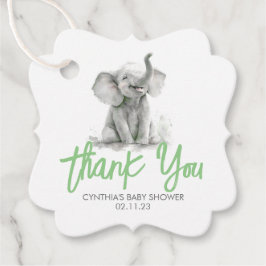 Kleine Elefant Green Gray Baby Dusche Vielen Dank Geschenkanhänger