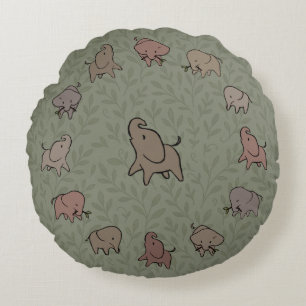 Kleine Elefanten Rundes Kissen
