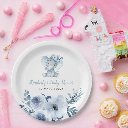 Kleine Elefantenblütendusche Pappteller (Party)