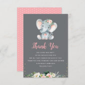 kleine Elefantendusche danke Karte (Vorne/Hinten)