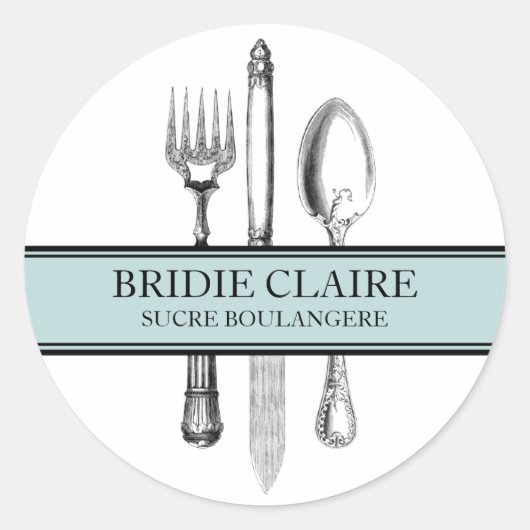 Kleine, elegante Cutlery Sticker (Vorderseite)