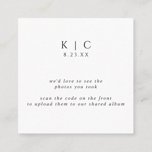 Kleine Elegante Liebe-Karten mit QR-Code gemeinsam Begleitkarte (Rückseite)