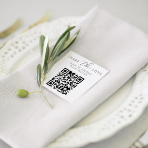 Kleine Elegante Liebe-Karten mit QR-Code gemeinsam Begleitkarte
