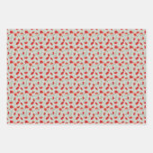 Kleine elegante Rote Mohnblume und grüne Wasserfar Geschenkpapier Set (Vorderseite 3)