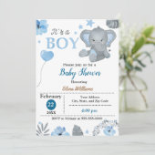 Kleine Elephant Baby Dusche Einladung (Stehend Vorderseite)