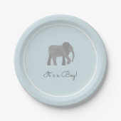 Kleine Elephant Baby Dusche Pappteller (Vorderseite)