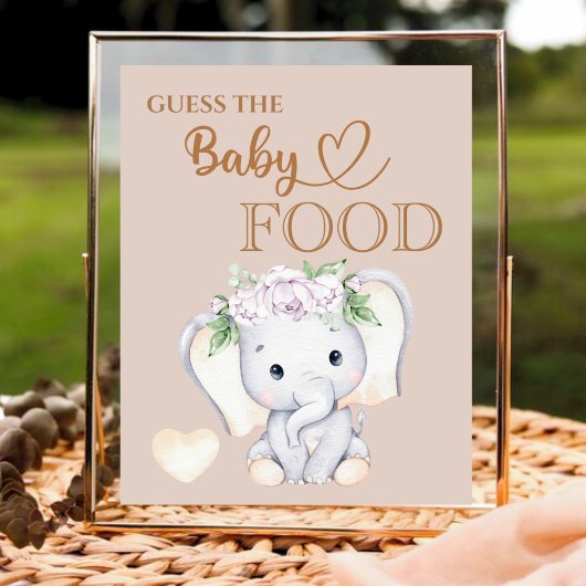 Kleine Elephant Baby Dusche Raten Sie das Baby Foo Poster