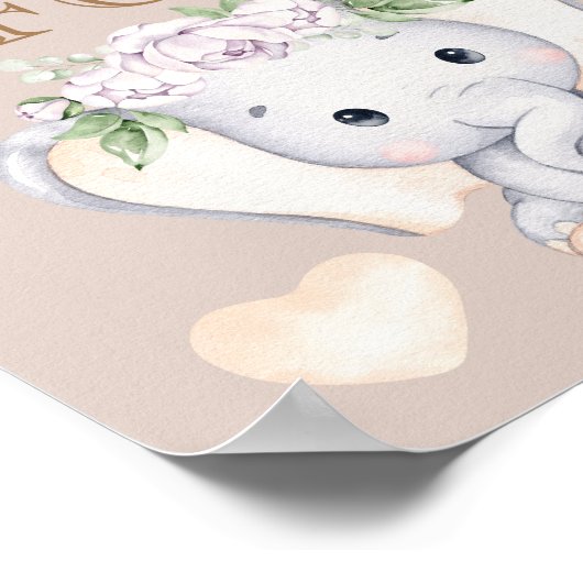 Kleine Elephant Baby Dusche Raten Sie das Baby Foo Poster (Ecke)