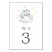 Kleine Elephant Boy Babydusche Tischnummer (Rückseite)