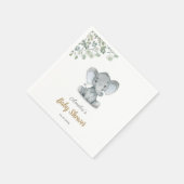 Kleine Elephant Greenery Baby Dusche Serviette (Ecke)