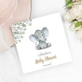 Kleine Elephant Greenery Baby Dusche Serviette