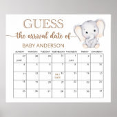 Kleine Elephant Guess Due Date Calendar Poster (Vorne)