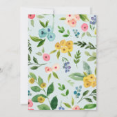 Kleine Elephant Spring Summer Blume Babydusche Einladung (Rückseite)