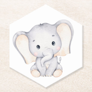 Kleine Elephant Watercolor Babydusche Untersetzer