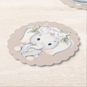 Kleine Elephant Watercolor Babydusche Untersetzer (angewinkelt)