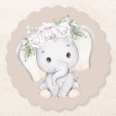 Kleine Elephant Watercolor Babydusche Untersetzer (Vorderseite)