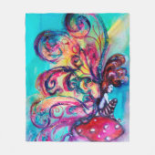 KLEINE ELF DER MUSHÖME Pink Blue Fantasy Fleecedecke (Vorderseite)