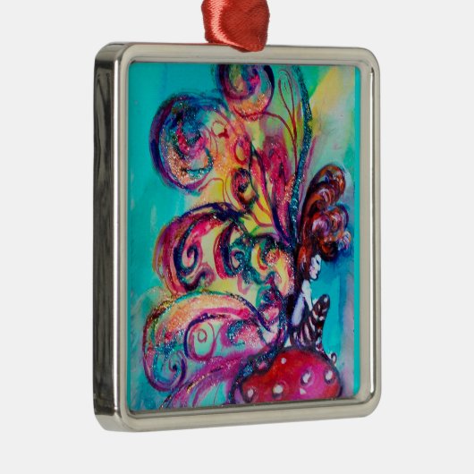 KLEINE ELF DER MUSHÖME VIBRANT RUBY SILBERNES ORNAMENT (Rechts)