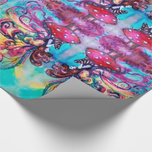 KLEINE ELF DER MUSHROOME Abstrakt Figurative Fanta Geschenkpapier (Ecke)