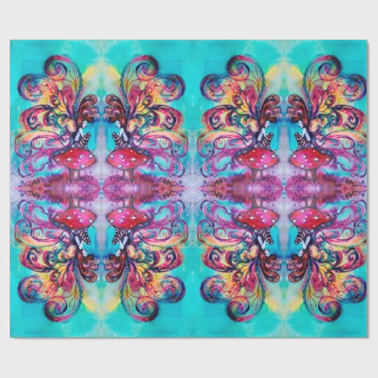 KLEINE ELF DER MUSHROOME Abstrakt Figurative Fanta Geschenkpapier (Flach)