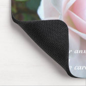 Kleine empfindliche rosa Rose Mousepad (Ecke)