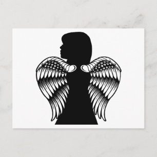Kleine Engel Mädchen Kind Silhouette Kunst Postkarte