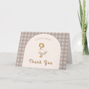 Kleine Entchen-Farmtier-Gingham-Baby-Party Dankeskarte