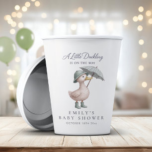 Kleine Ente Grün Geschlechtsneutrale Babyparty Pappbecher