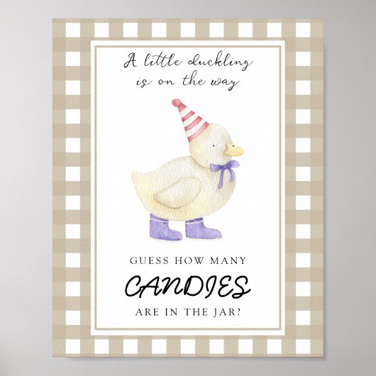 Kleine Ente - raten Sie, wie viele Bonbons es gibt Poster (Vorne)