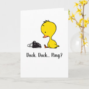 Kleine Ente wartet am Telefon Karte