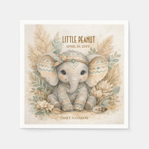 Kleine Erdnuss Boho Safari Elefant Junge Babyparty Serviette