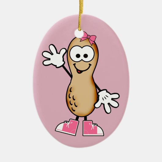 Kleine Erdnuss (Rosa) Keramikornament (Vorne)