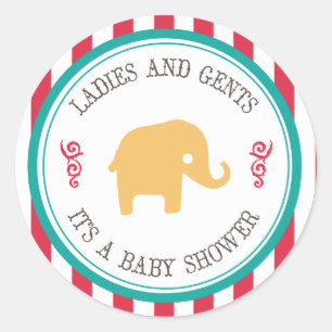 Kleine Erdnuss Zirkus Baby Shower Aufkleber