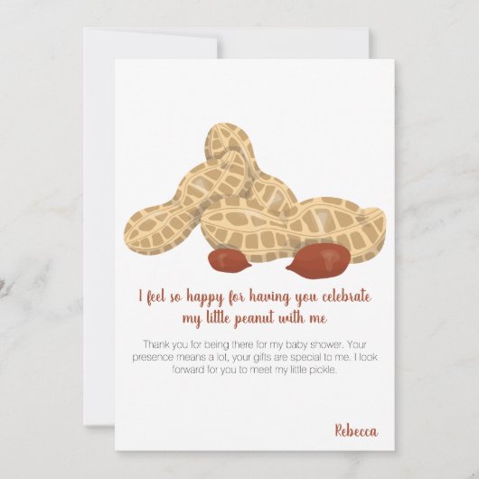 Kleine Erdnussbaby-Dusche Dankeskarte (Vorderseite)