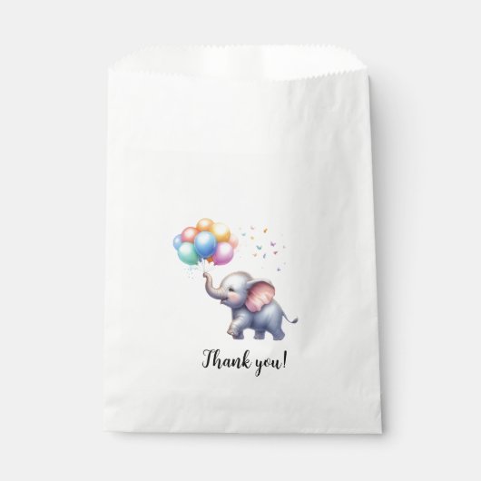 Kleine Erdnussbaby-Elefantendusche Geschenktütchen (Vorderseite)