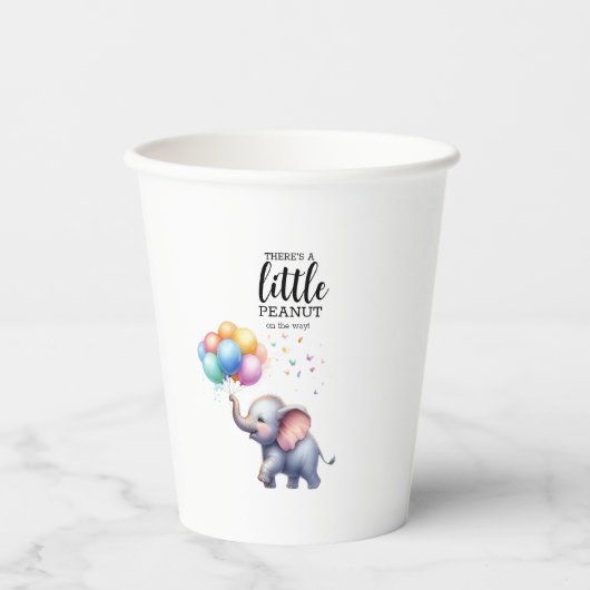 Kleine Erdnussbaby-Elefantendusche Pappbecher (Vorderseite)