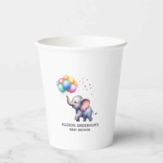 Kleine Erdnussbaby-Elefantendusche Pappbecher (Vorderseite)