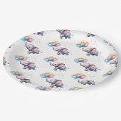 Kleine Erdnussbaby-Elefantendusche Pappteller (Schrägansicht)