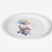 Kleine Erdnussbaby-Elefantendusche Pappteller (Schrägansicht)