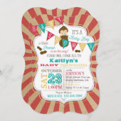 Kleine Erdnusskarneval Babydusche Einladung (Vorne/Hinten)