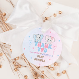 kleine Erdnusszwillinge Pink & Blue Danke Geschenkanhänger