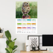 Kleine Eule Aquarell-Kalender 2016 Poster (Heimbüro)