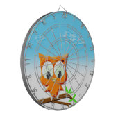 Kleine Eule auf einer Zweige Dartscheibe (Vorderseite Links)