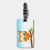 Kleine Eule auf einer Zweige Gepäckanhänger (Vorderseite vertikal)