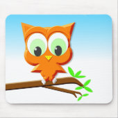 Kleine Eule auf einer Zweige Mousepad (Vorne)