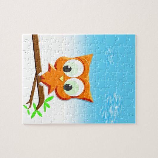 Kleine Eule auf einer Zweige Puzzle (Horizontal)
