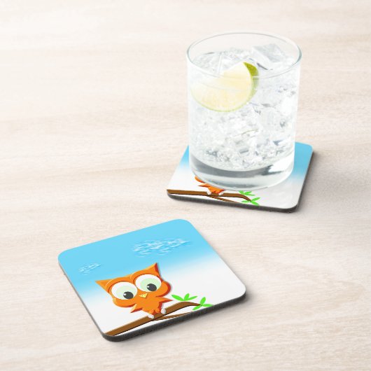 Kleine Eule auf einer Zweige Untersetzer (Rechte Seite)